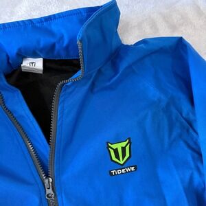 TIDEWE Men's Blue Waterproof Hooded Rain Jacket Size Medium